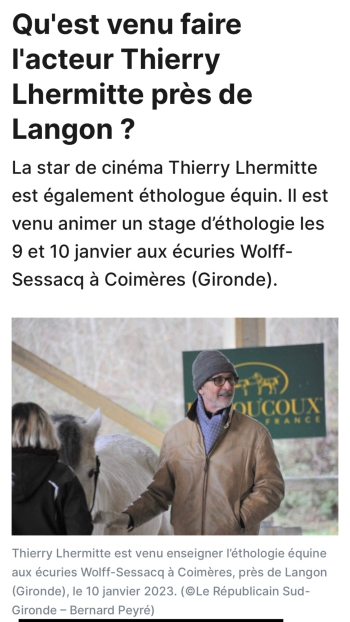 Thierry Lhermitte aux Écuries Wolff Sessacq